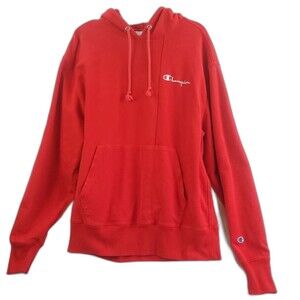 Vtg. Champion Reverse Weave Y2K Hoodie Sweatshirt Red Size L Large Logo